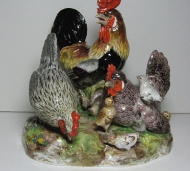 Rooster with Hens and Chicks – Meissen Porcelain
