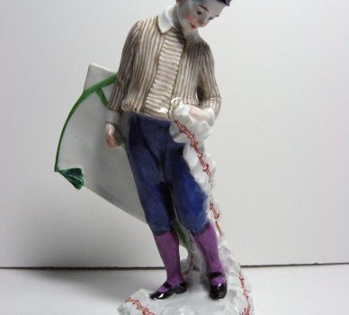 Young Man with a Kite – Art Nouveau Meissen Porcelain