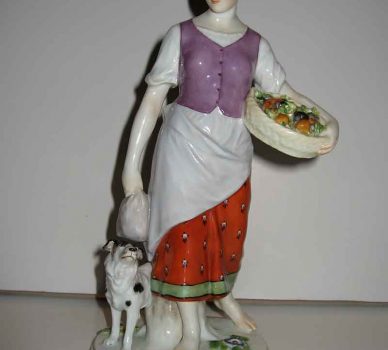 Girl Gathering Vegetables – Meissen Porcelain Art Nouveau Figurine