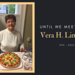 Black Gold Border Simple Obituary Card (586 × 364 px)