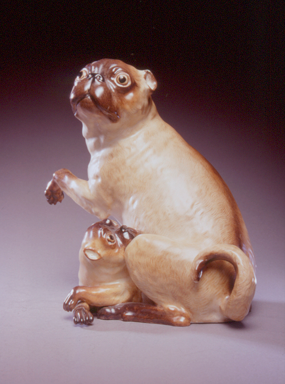 Pugs Meissen Porcelain Figurine